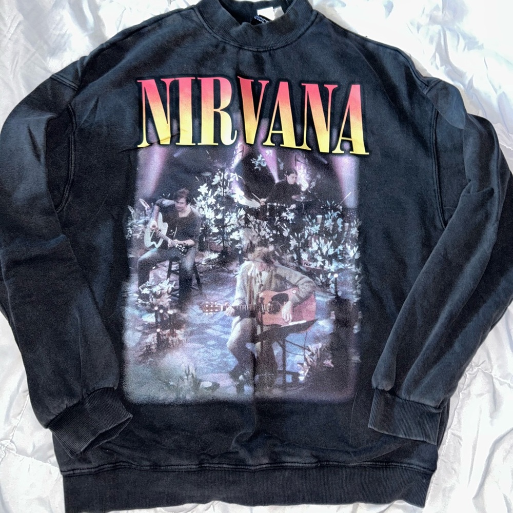 Divided Black Nirvana Graphic Crewneck Sweater